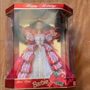 Barbie 1997 Holiday Edition in Red and Gold Gown